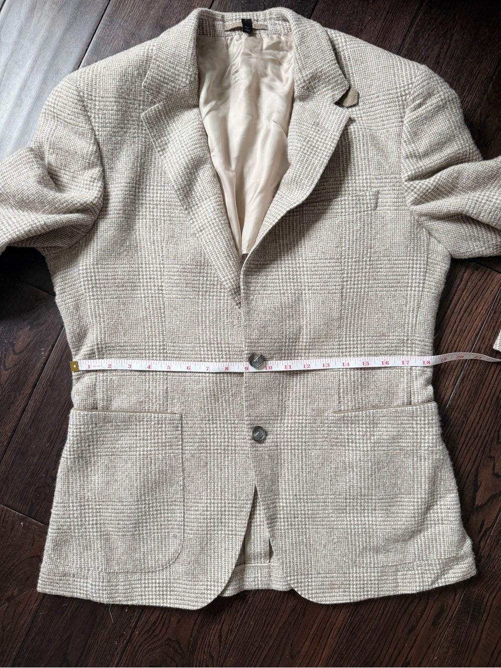 Hugo Boss Vintage Unisex Beige Italian Woven Plaid Blazer - Picture 13 of 13